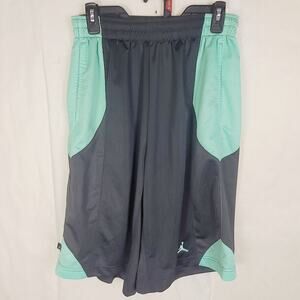 Air Jordan green and black durasheen basketball shorts Size Med Retro Streetwear